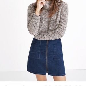 Denim Utility Zip Skirt